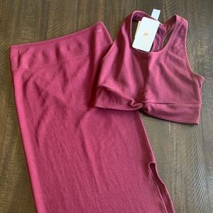 Fabletics leisurewear set, crop top and high waisted pencil skirt.